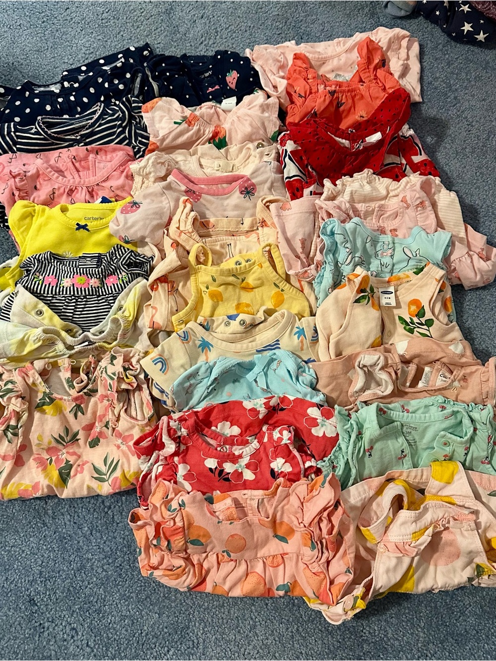 Assorted Girls Matching Sets - Multi-Color Floral & Fruit Prints